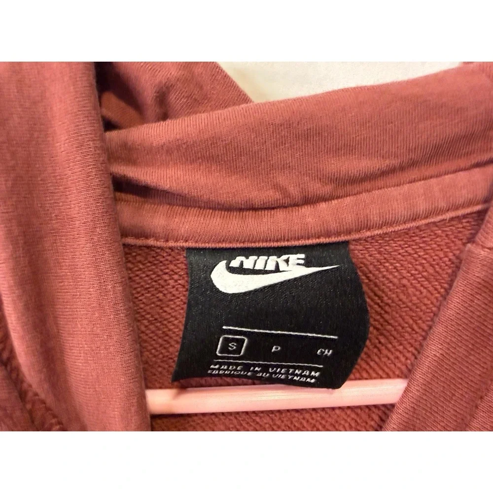 Nike Pullover Hoodie Women's Small Rust Long Sleeve Mock Neck Sweatshirt
